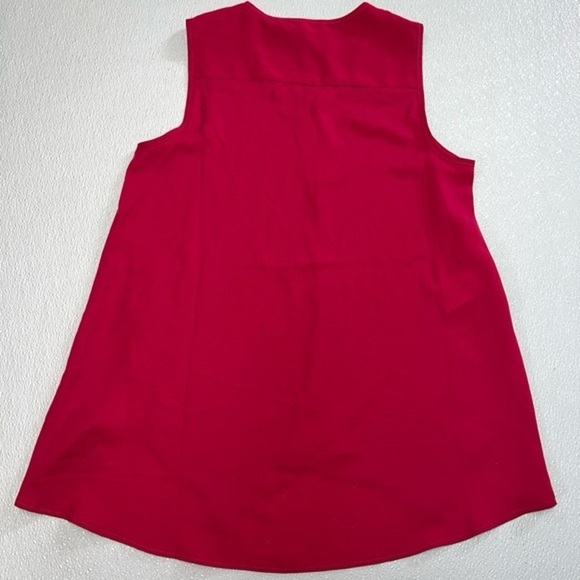 NWT BCBGMaxAzria Sangria Red Keyhole Womens Sleeveless Satin Georgette Top S - Picture 8 of 9